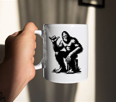 Bigfoot Hang Loose Silhouette Cut Files Fun Bigfoot Vector Silhouette