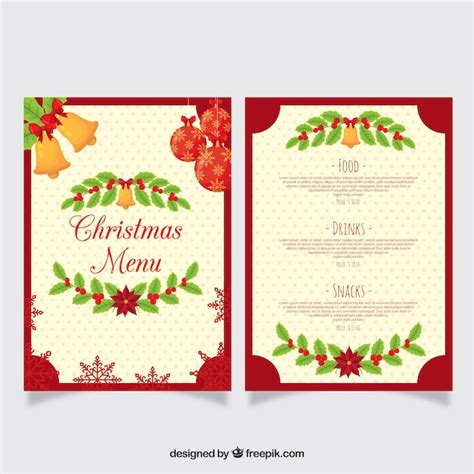 Free Vector Christmas Menu With Decorative Elements