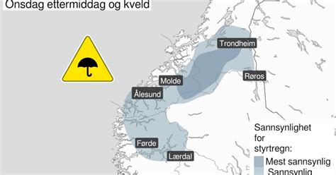 Varsler Styrtregn I Trøndelag Kan Vare I Flere Timer Opp No