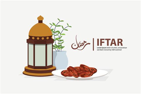 Iftar Ramadan Celebration Flyer Concept Illustration Sweet Dates