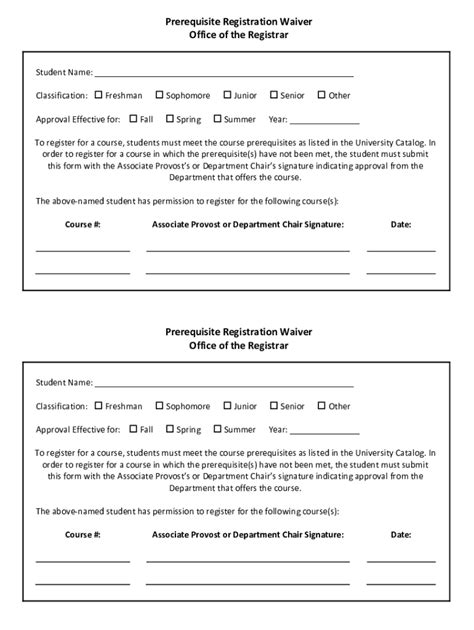 Fillable Online Course Prerequisite Waiver Add Form Fax Email Print