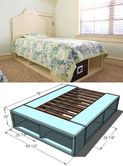 Diy Twin Bed Frame With Storage Hot Sex Picture