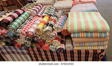 Traditional Loincloth Made Thai Silk Plaid Stock Photo