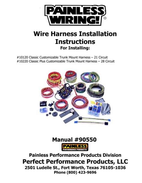 Wiring Harness Installation Instructions