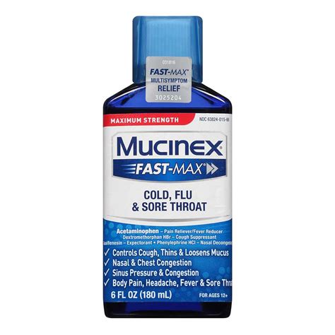 Mucinex Fast Max Cold Flu And Sore Throat Multi Symptom Maximum