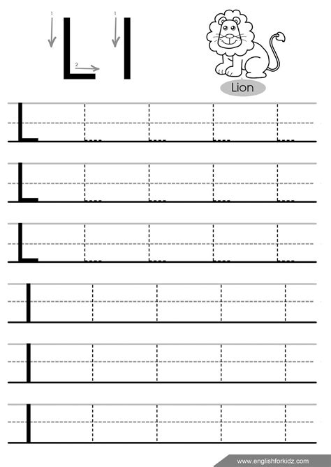 Tracing Letter L Worksheets - TracingLettersWorksheets.com