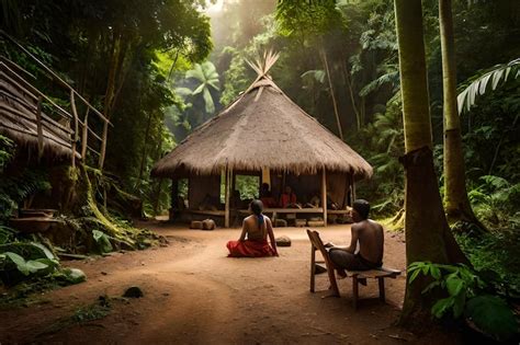 Premium Ai Image A Hut In The Jungle