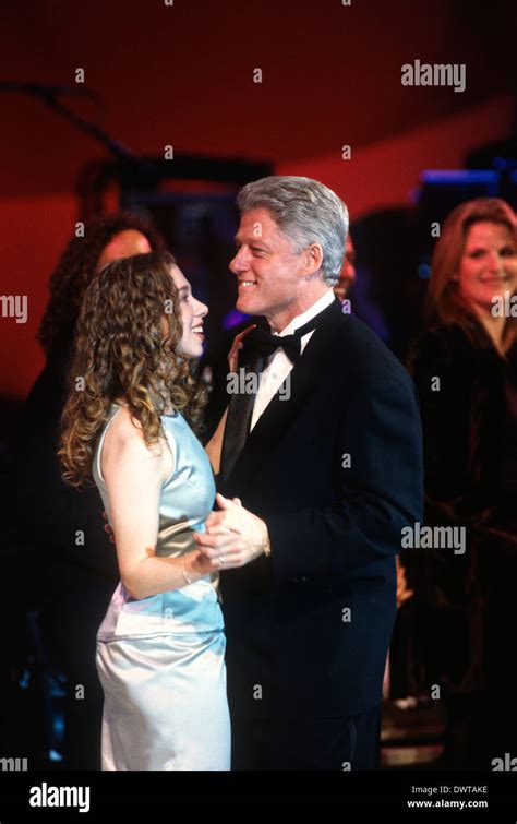 Us President Bill Clinton Dances With Daughter Chelsea At An Inaugural Ball For The 2nd