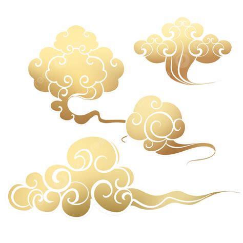 Chinese Auspicious Cloud Traditional Golden Traditional Pattern ...