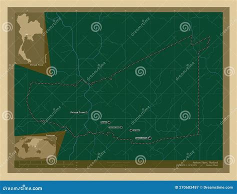 Pathum Thani Thailand Physical Labelled Points Of Cities Stock