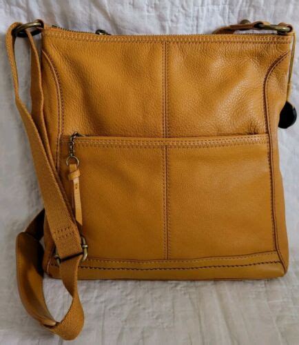 The Sak Gold Yellow Leather Crossbody Purse Bag Excellent Condition