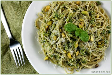 Kahakai Kitchen Mint And Pistachio Pesto In Pasta And On Flatbread