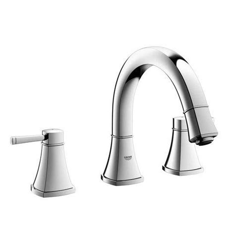 Grohe Grandera 2 Handle Deck Mount Roman Bathtub Faucet In Starlight Chrome 25154000 The Home