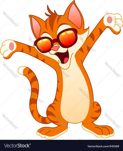 Happy Cat Wearing Sunglasses Royalty Free Vector Image