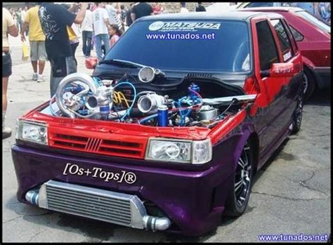 Fiat Uno Tunado Vermelho E Roxo Motor Cromado Roda Aro 21 E Super