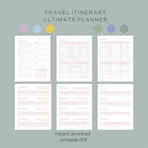 Travel Planner Printable Daily Travel Itinerary Template Ultimate