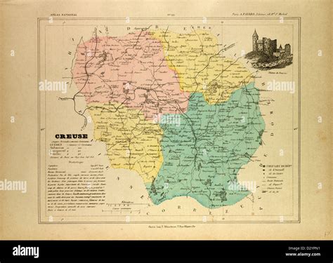 MAP OF CREUSE FRANCE Stock Photo - Alamy