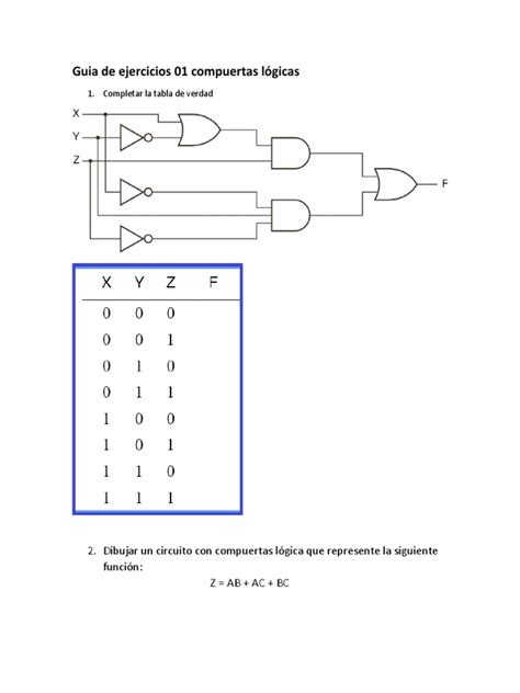 Guia De Trabajo 01 Compuertas Lógicas Pdf