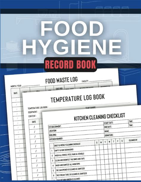 Buy Food Hygiene Record Book Temperature Kitchen Cleaning Checklist