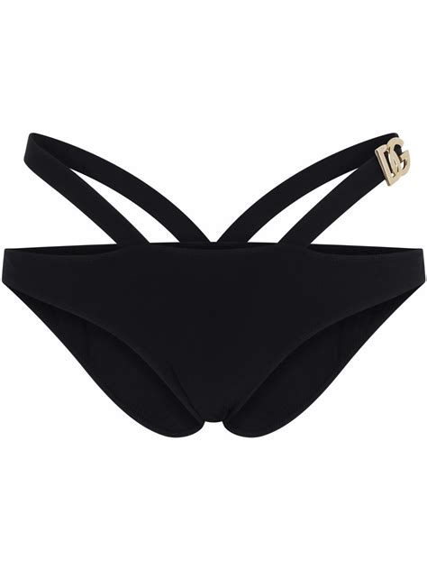 Dolce Gabbana Logo Tag Bikini Bottoms Black Farfetch Au