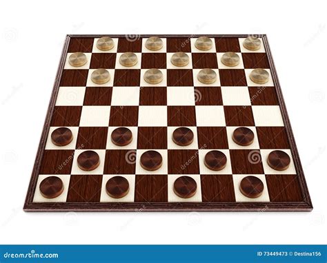 Checkers Game Board And Pieces 3d Illustration Stock Illustration