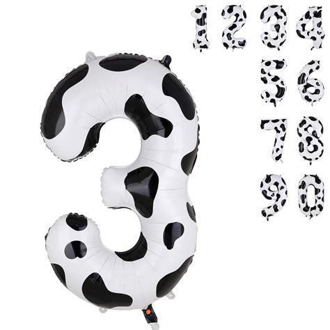 Cow Print Balloons Oif Inch Cow Print Number Balloon White Black