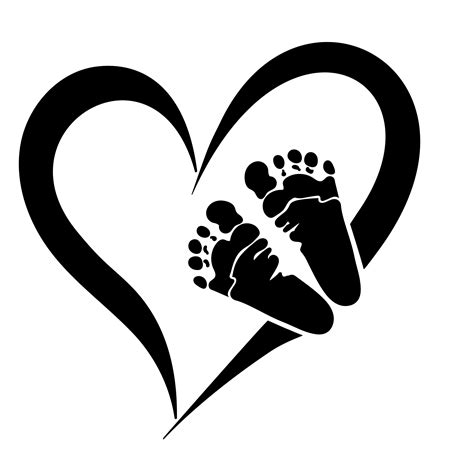 Baby Feet Heart Clipart