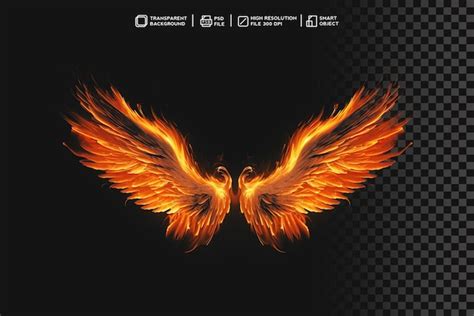 Premium PSD Roaring Flames Of Flight Fire Burning Wings Effect On