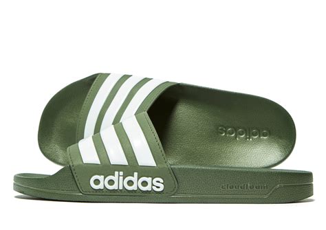 Adidas Synthetic Cloudfoam Adilette Slides In Green For Men Lyst