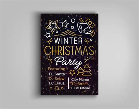 Christmas Party Brochure Vector Illustration Template Design Christmas