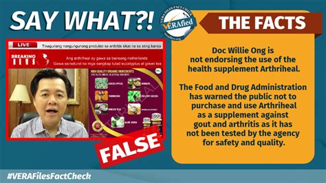 Fact Check Doc Willie Ong Did Not Endorse Anti Arthritis Supplement