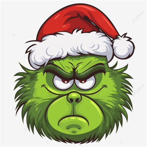 Printable Grinch Face Clipart Graphic Grinch Is Scary When He Wears ...