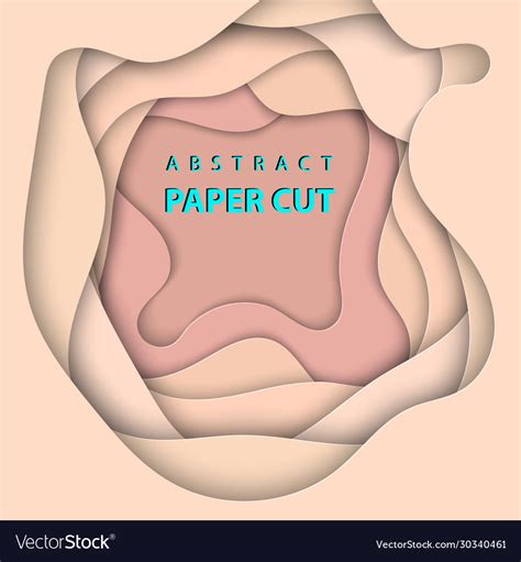 Background With Nude Beige Pastel Color Paper Cut Vector Image