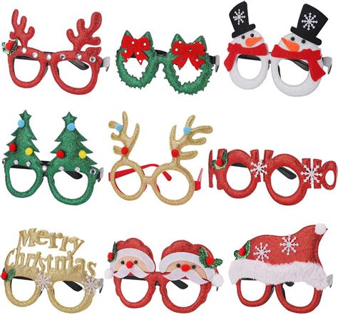 Eokeanon 9 Pack Christmas Party Glasses Christmas Glitter