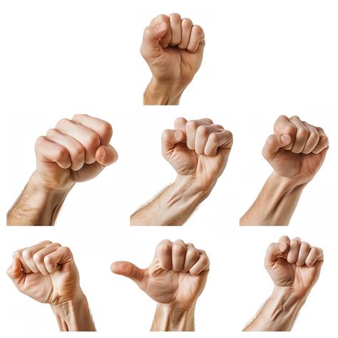 Premium Photo Multiple Male Caucasian Hand Gestures Isolated Over The