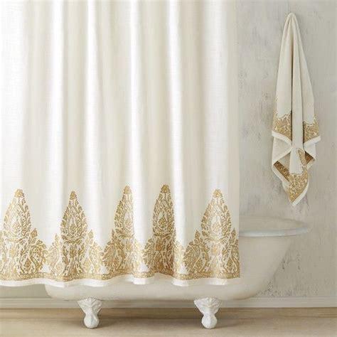 John Robshaw Nadir Pearl Gold Shower Curtain 95 Liked On Polyvore