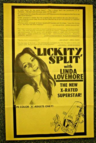 LICKITY SPLIT Original 1974 American One Sheet Movie Poster Linda