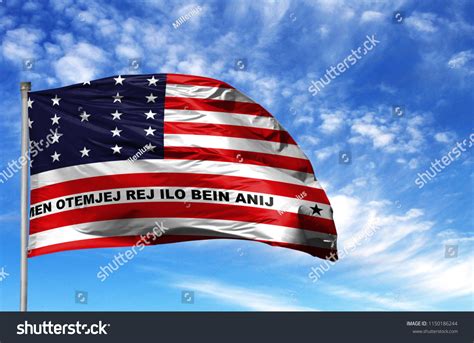 National Flag Bikini Atoll On Flagpole Stock Photo 1150186244