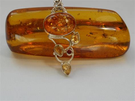 Amber Pendant 1 With Garnet And Citrine Quartz Andrea Jaye Collection