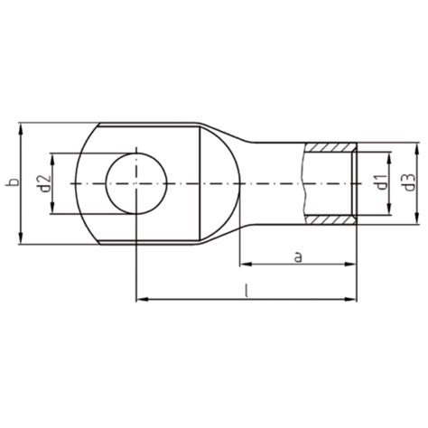 Kalitec DR50 10 compression cable lug according to DIN 46235 50mmÂ² M