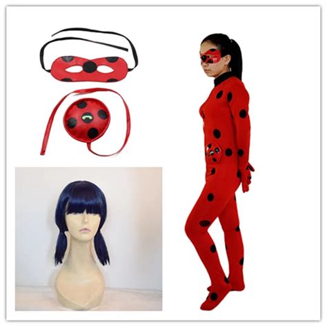 Adult Lady Bug Costumeshot Sale Ladybug Cosplay Costume For Girl Wig Bag Halloween Party New