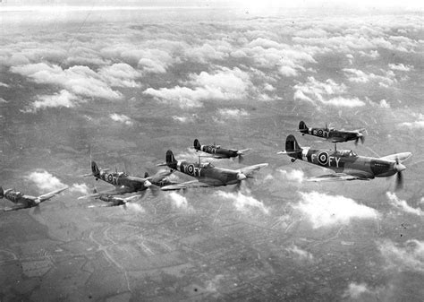 Eight Spitfire Mk Ix Of No Squadron Based At Biggin Hill England