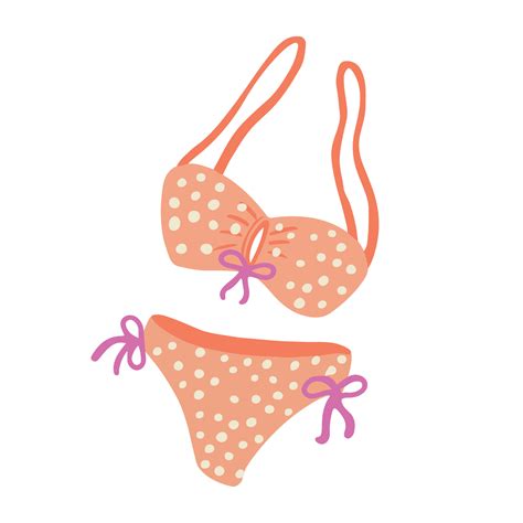 Trendy Bikini Isolated Vector Clipart Summer Swimsuit Illustration