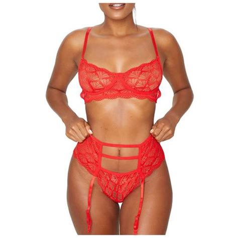 Ensemble De Pi Ces De Sous V Tements Sexy En Dentelle Creuse Pour