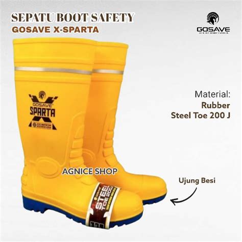 Promo Sepatu Boot Safety X Sparta Gosave Ujung Besi Dan Midsole Steel