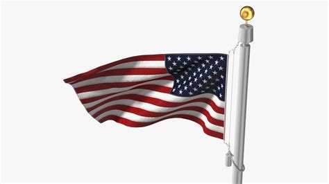 American Flag Waving Animated 3D Model $39 - .max - Free3D