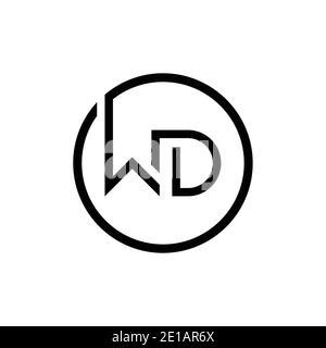 Initial Wd Letter Linked Logo Creative Letter Wd Logo Design Vector