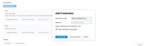 Add Credentials To Your Account Youtrack Server Documentation