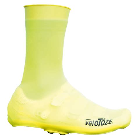 Velotoze Silicone Tall Shoe Covers With Snaps Viz Yellow Bike