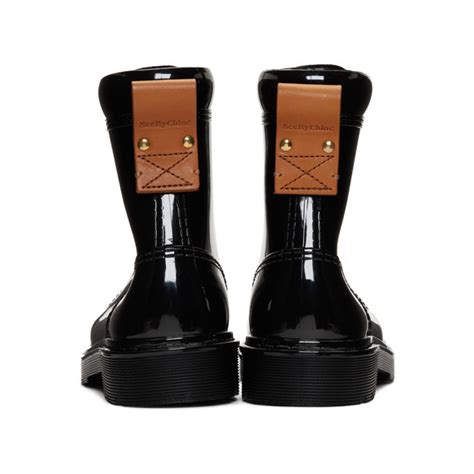 See By Chloe Black Florrie Rain Boots See By Chloe